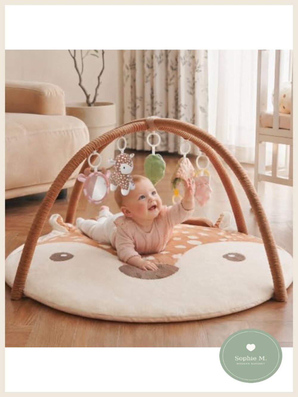 Deer Tummy Time Mat Baby Play Gym 5 Sensory Toys Newborn